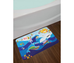 Whale Fish Rabbit Sun Bath Mat