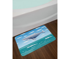 Cartoon Ocean Whale Bath Mat