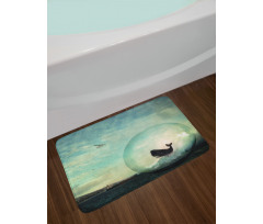 Whales and Pollution Bath Mat