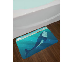 Sailor Whale with Rays Bath Mat