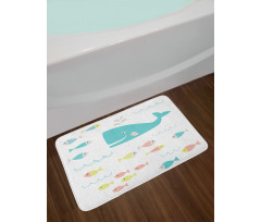 Geometric Whale Fish Bath Mat