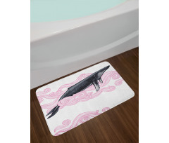 Striped Dreamy Whale Bath Mat