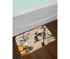 Saxophone Music Rythim Bath Mat