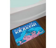 Kraken Motivation Words Bath Mat
