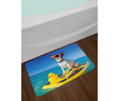 Dog Duck Surfing Bath Mat