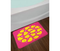 Bubbles Hot Pink Bath Mat