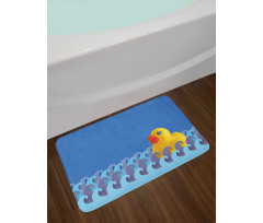 Floating Duck Waves Bath Mat