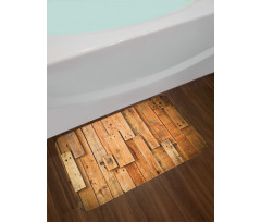 Lodge Wall Planks Print Bath Mat