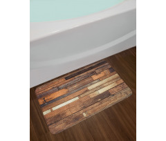 Brown Rustic Floor Look Bath Mat