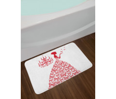 Monochrome Butterfly Princess Bath Mat