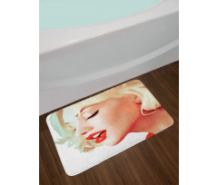 Blonde Girl Woman Figure Bath Mat