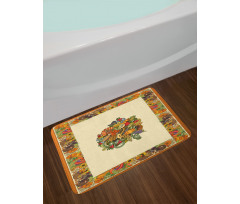 Pumpkin Wreath Bow Bath Mat