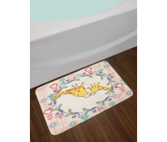 Cartoon Mom and Kid Bath Mat