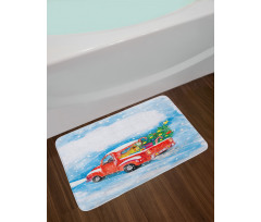 Truck Winter Scenery Bath Mat