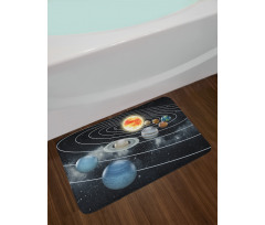 Solar System Sun Planets Bath Mat