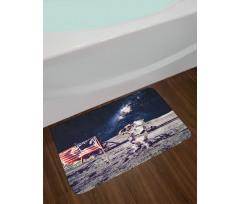 USA Flag and Astronaut Bath Mat