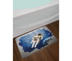 Digital Planet Earth Bath Mat