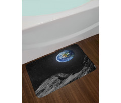 Moon Mars Planet Earth Bath Mat