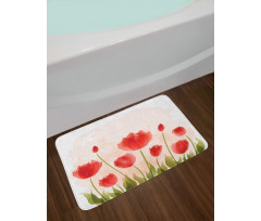 Romantic Tulip Blossoms Bath Mat