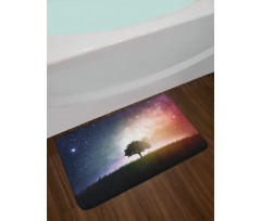 Tree in Field with Stars Bath Mat