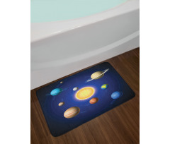 Solar System with Planets Bath Mat
