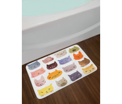 Colorful Humor Fun Cat Bath Mat