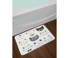 Cats with Fish Bath Mat