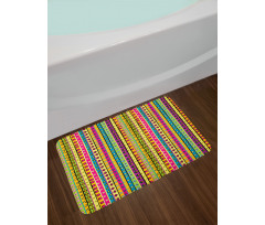 Colored Abstract Stripes Bath Mat