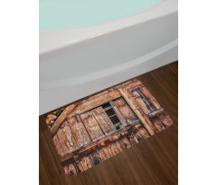 Oak Abandoned Barn Door Bath Mat