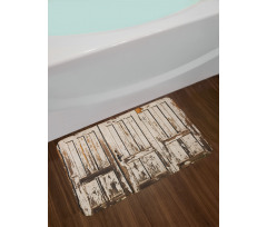 Vertical Rustic Planks Bath Mat