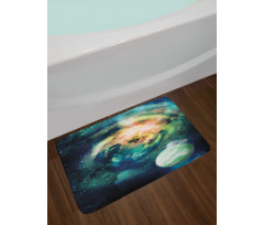 Spiral Galaxy and Planets Bath Mat