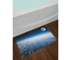 Planet Earth and Moon Bath Mat