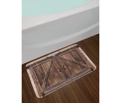 Wooden Barn Door Image Bath Mat