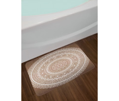 Detailed Round Flower Bath Mat