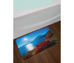 Sunny Autumn Mountain Bath Mat