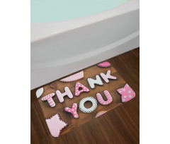 Rustic Cookie Letters Bath Mat