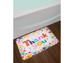 Words with Blossoms Bath Mat