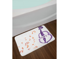 Musical Note Black Theme Bath Mat