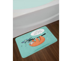 Flirty Sloth Cartoon Bath Mat