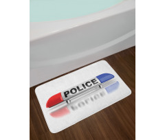 Police Car Sirens Blue Bath Mat