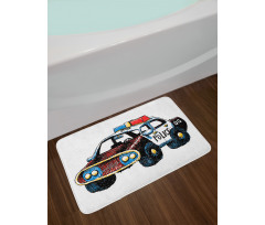 Sketchy Police Car Bath Mat