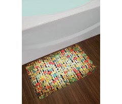 Ivy Leaves and Scenery Bath Mat