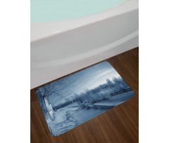 Ice Cold Snowy Scenery Bath Mat