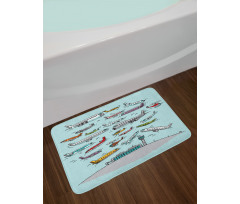 Airplanes Helicopters Bath Mat