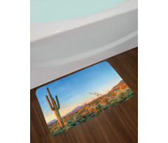 Cactus Sunset Landscape Bath Mat