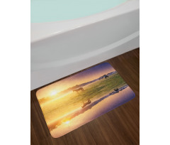 Horse Valley with Lake Bath Mat