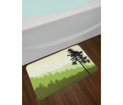 Pine Tree Silihouette Bath Mat
