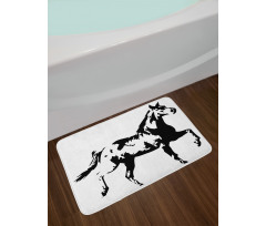 Running Horse Silhouette Bath Mat