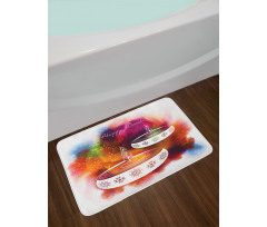 Abstract Rainbow Design Bath Mat