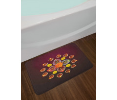 Flowers Burning Candles Bath Mat